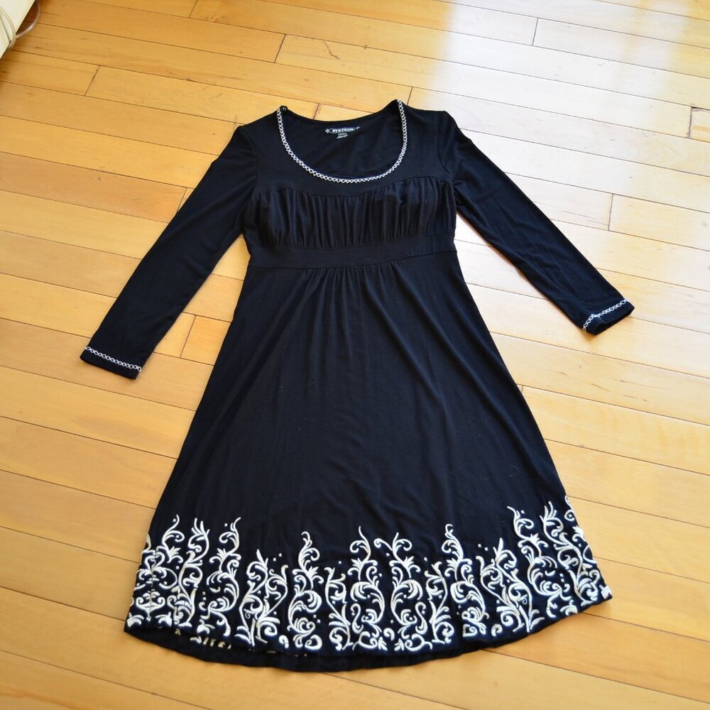 Stetson Black Embroidery Dress Size S